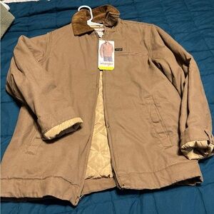 Wrangler tan-brown canvas jacket with corduroy collar